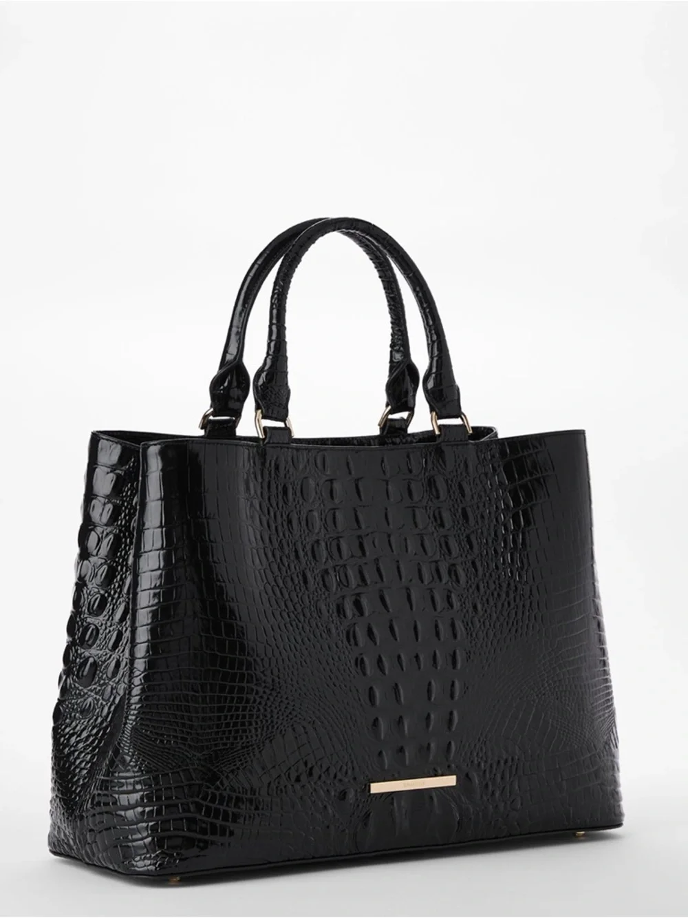 LIKE NEW Brahmin Denise Extra-Large Croc Embossed Leather Carryall Satchel - Picture 2 of 16